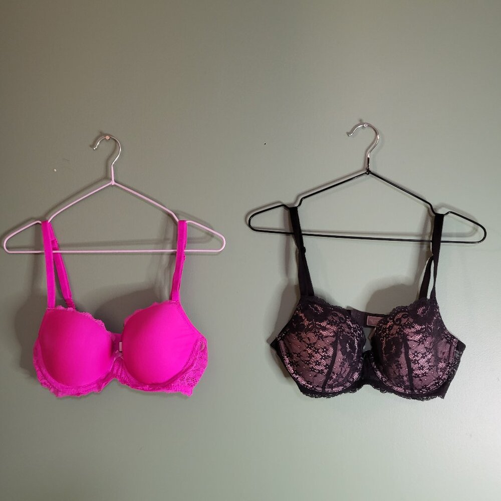 Victoria's Secret bras - 34D - pink and pink with black lace